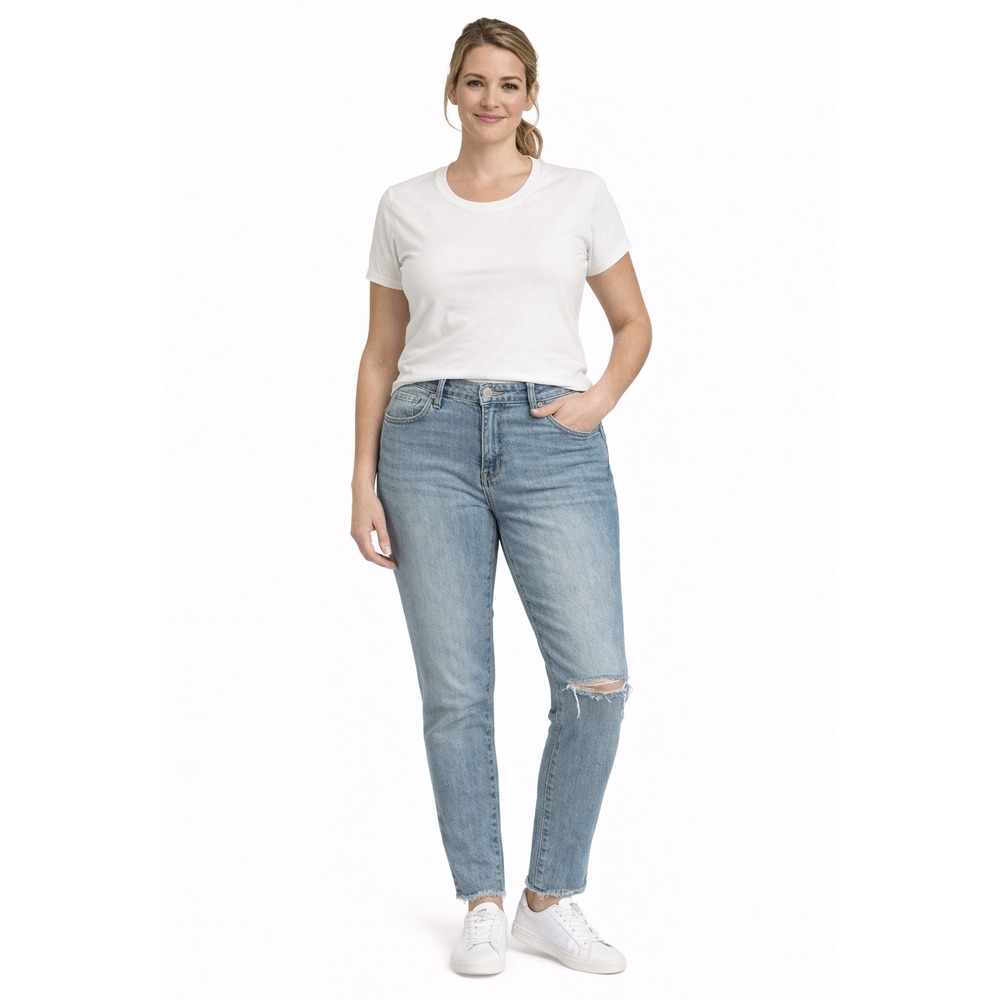 Lucky Brand Bridgette Jeans Women 6/28 Blue High Rise Skinny Distressed Boho - Picture 1 of 8